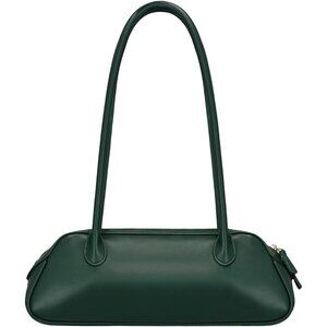 Women Dark Green PU Leather Shoulder Purse Elegant Swing Bag for daily use Work